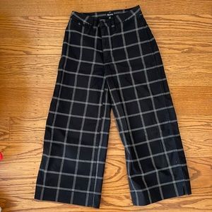 Madewell black, cropped wide leg pants